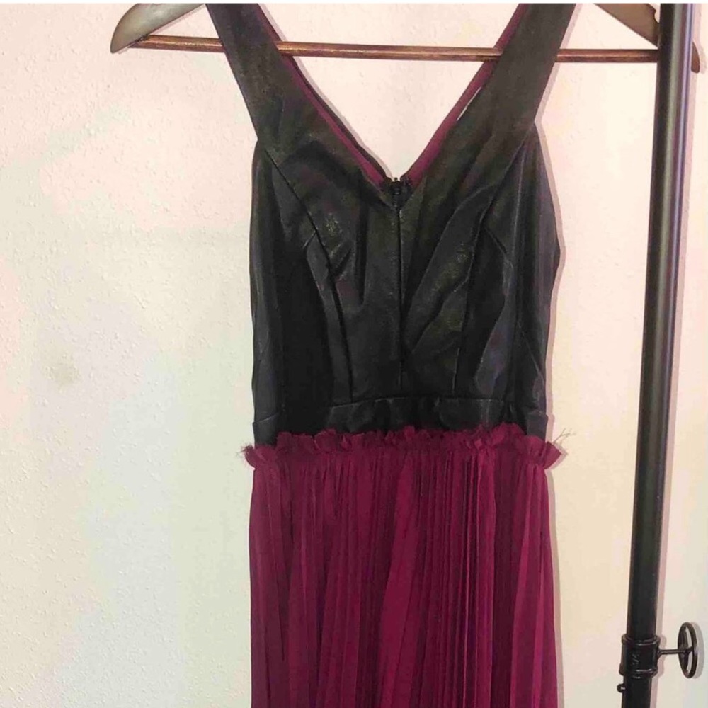 VICI collection maxi dress leather/ pleated NEW- S